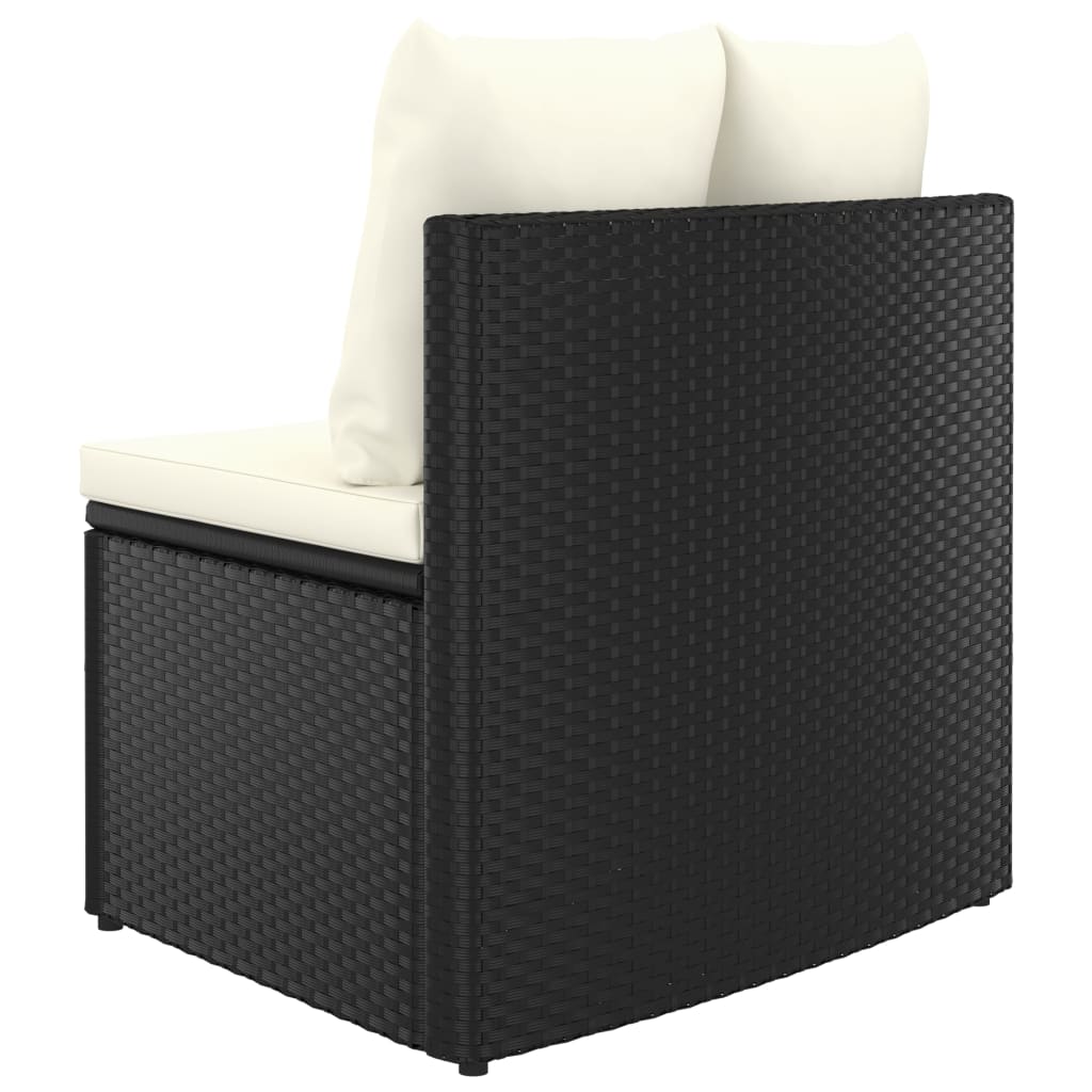 2-Delige Loungeset Met Kussens Poly Rattan Zwart