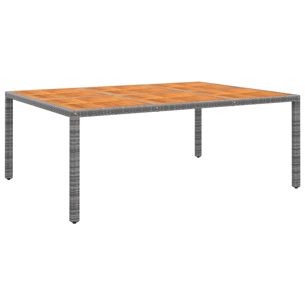 Tuintafel 200X50X75 Cm Acaciahout En Poly Rattan Grijs