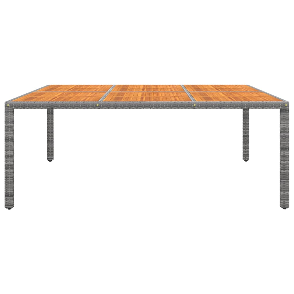 Tuintafel 200X50X75 Cm Acaciahout En Poly Rattan Grijs