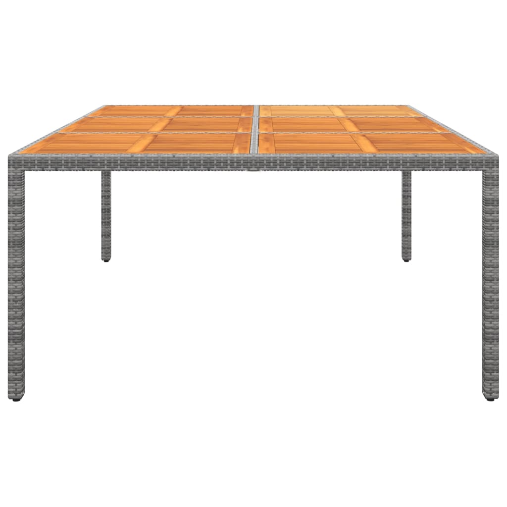 Tuintafel 200X50X75 Cm Acaciahout En Poly Rattan Grijs