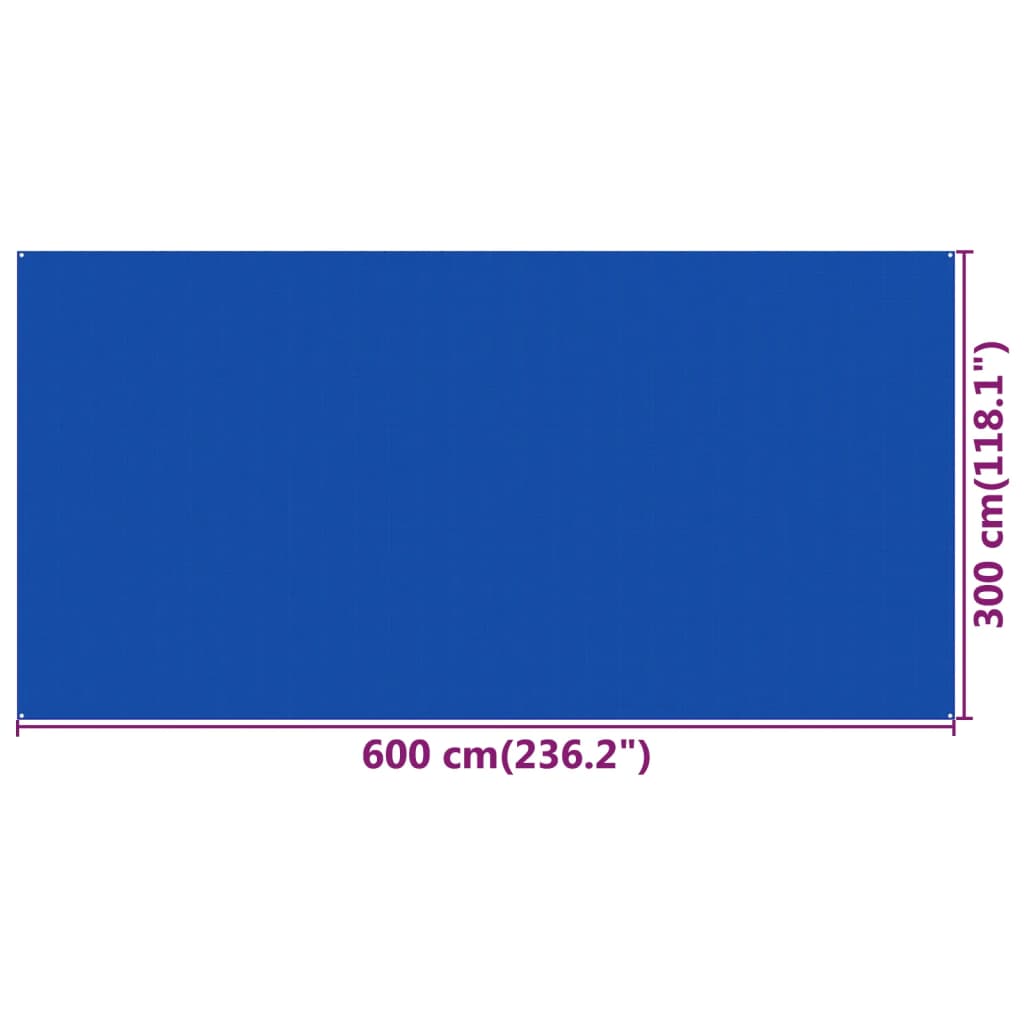 Tenttapijt Hdpe 300 x 600 cm Blauw