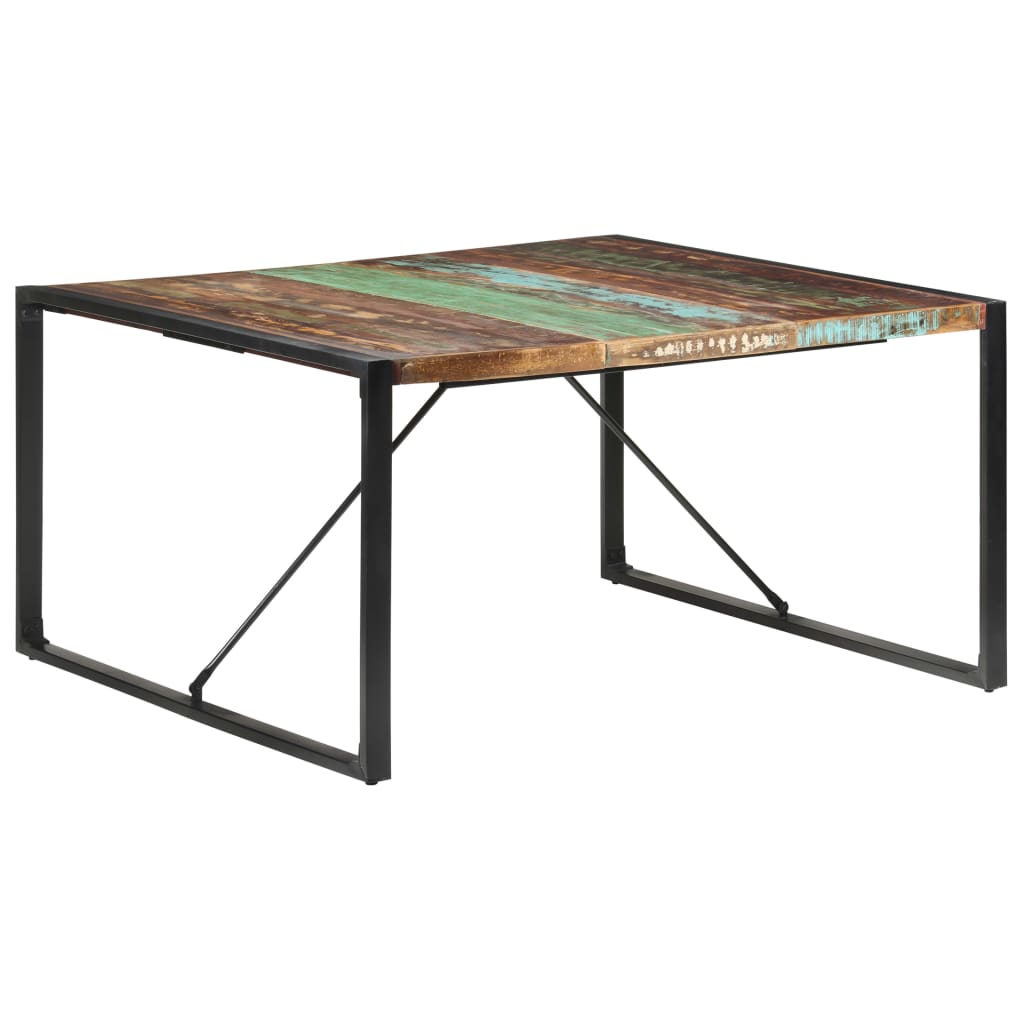 Eettafel 140x140x75 cm massief gerecycled hout