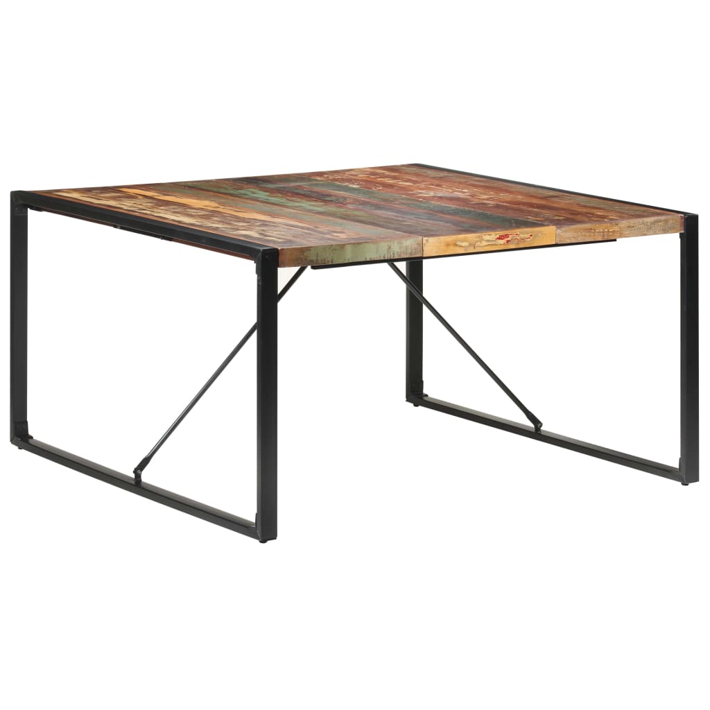 Eettafel 140x140x75 cm massief gerecycled hout