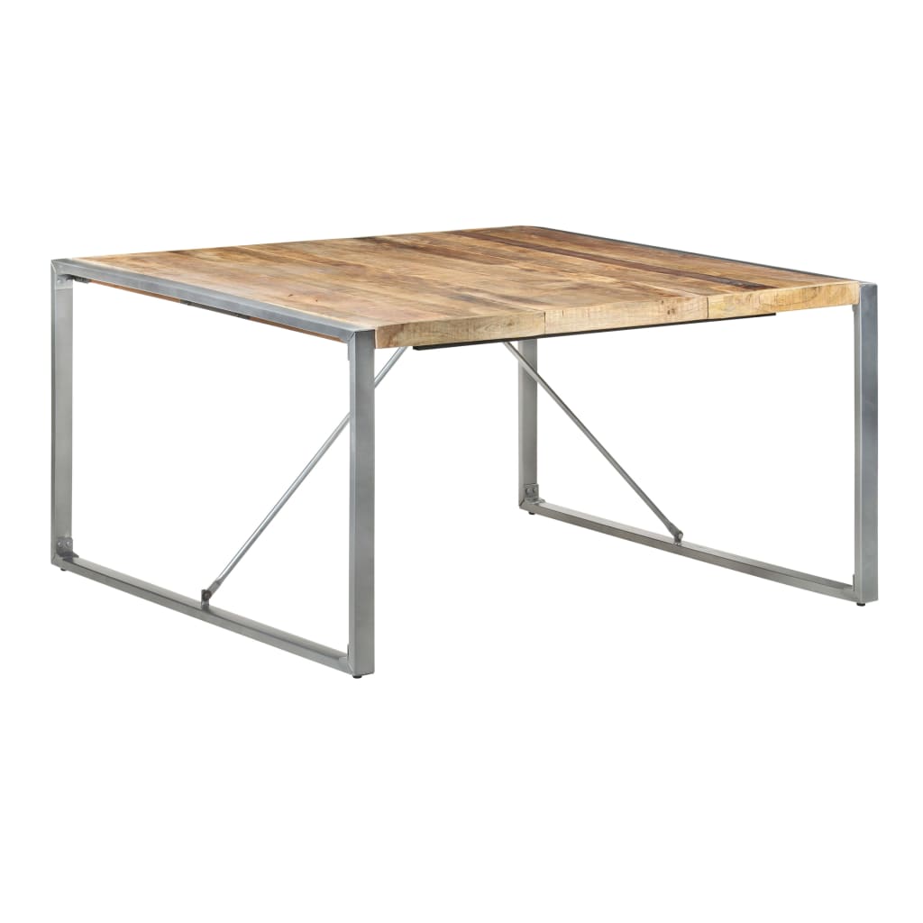 Eettafel 140x140x75 cm ruw mangohout