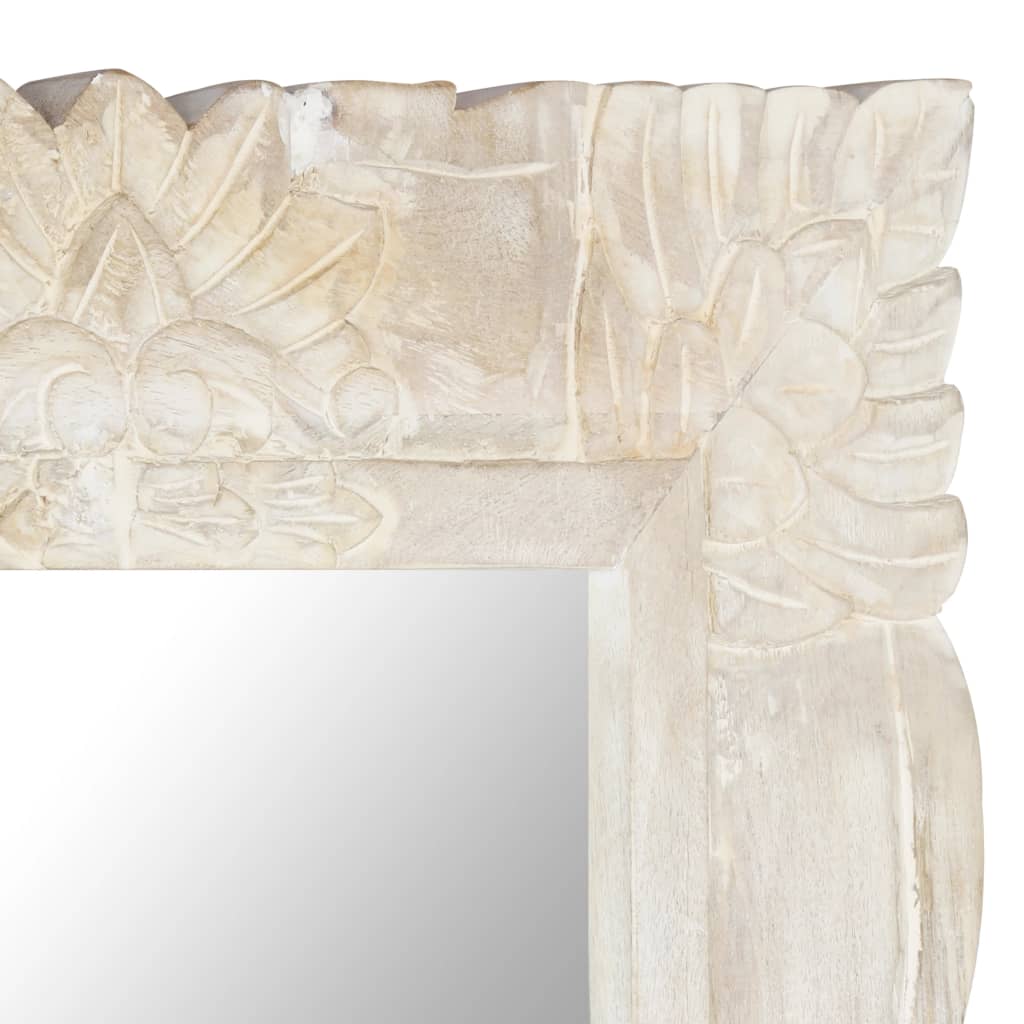 Spiegel 110x50 cm massief mangohout wit