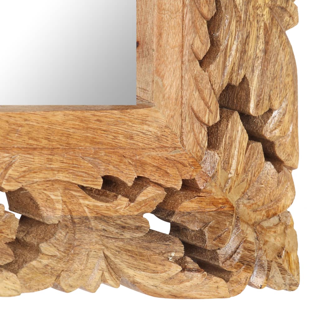 Spiegel handgesneden 110x50 cm massief mangohout bruin
