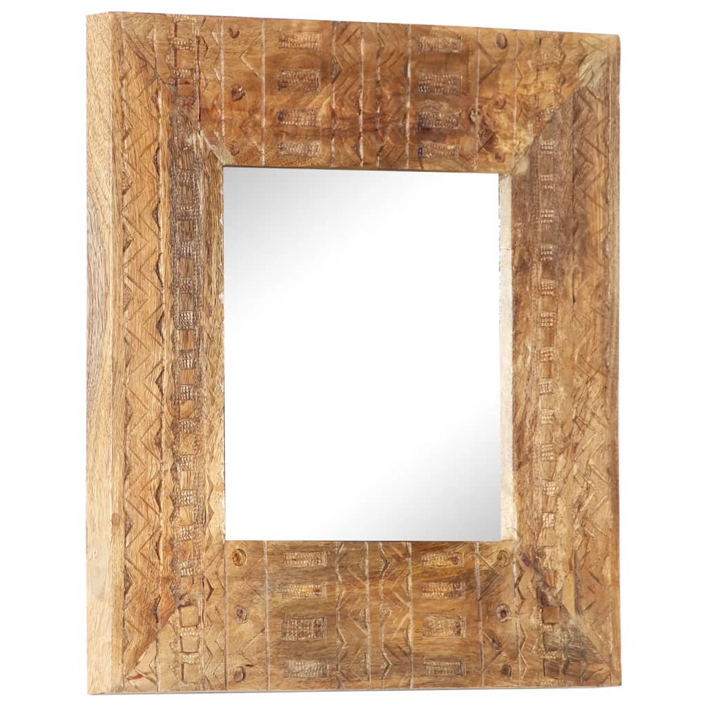 Spiegel Handgesneden 50X50X2,5 Cm Massief Mangohout 50 x 50 x 2.5 cm