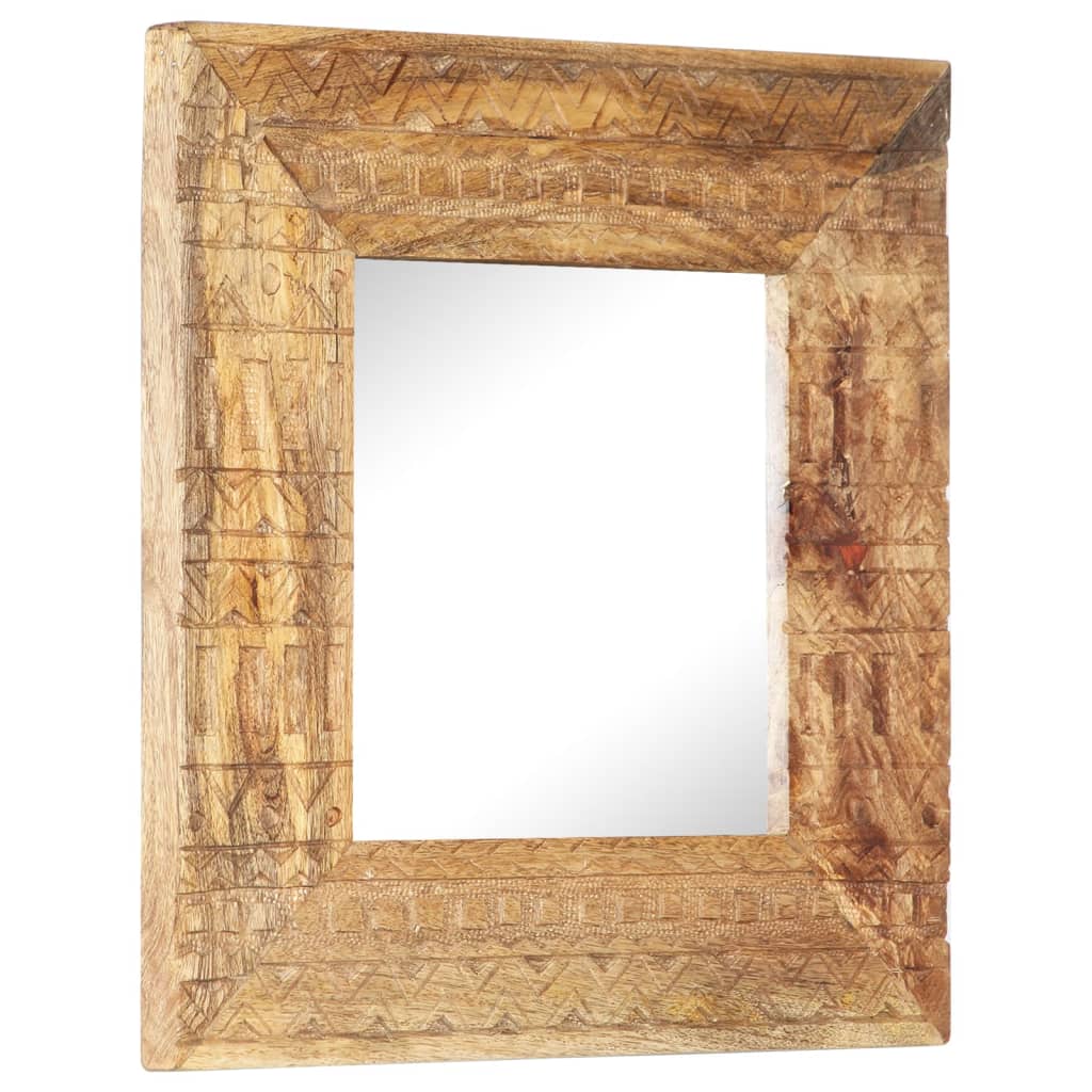 Spiegel Handgesneden 50X50X2,5 Cm Massief Mangohout 50 x 50 x 2.5 cm