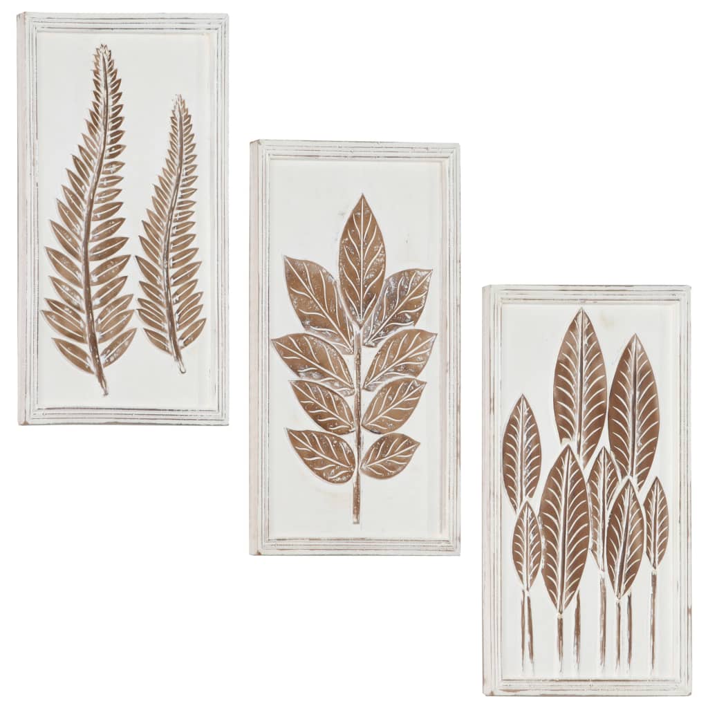 Wandpanelen 3 st handgesneden 40x60x1,5 cm MDF