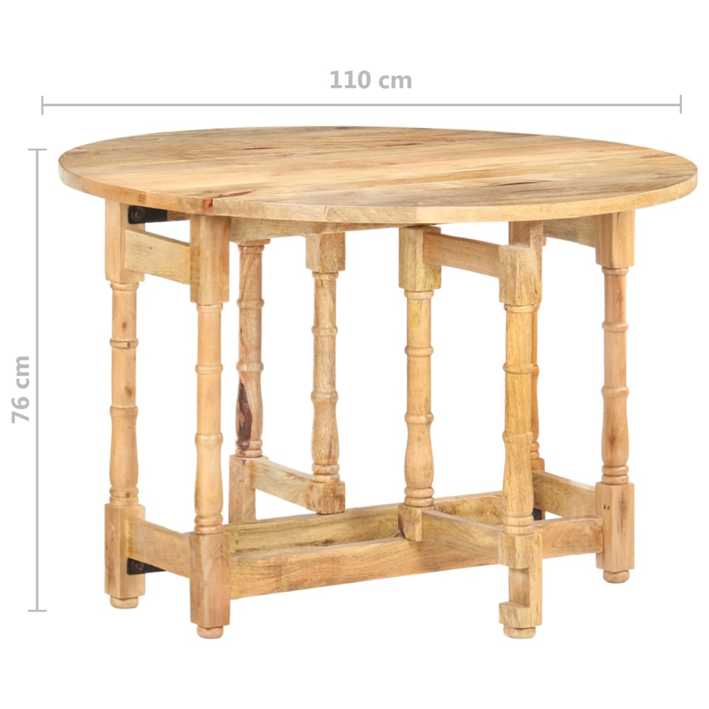 Eettafel Rond 110X76 Cm Massief Mangohout Bruin