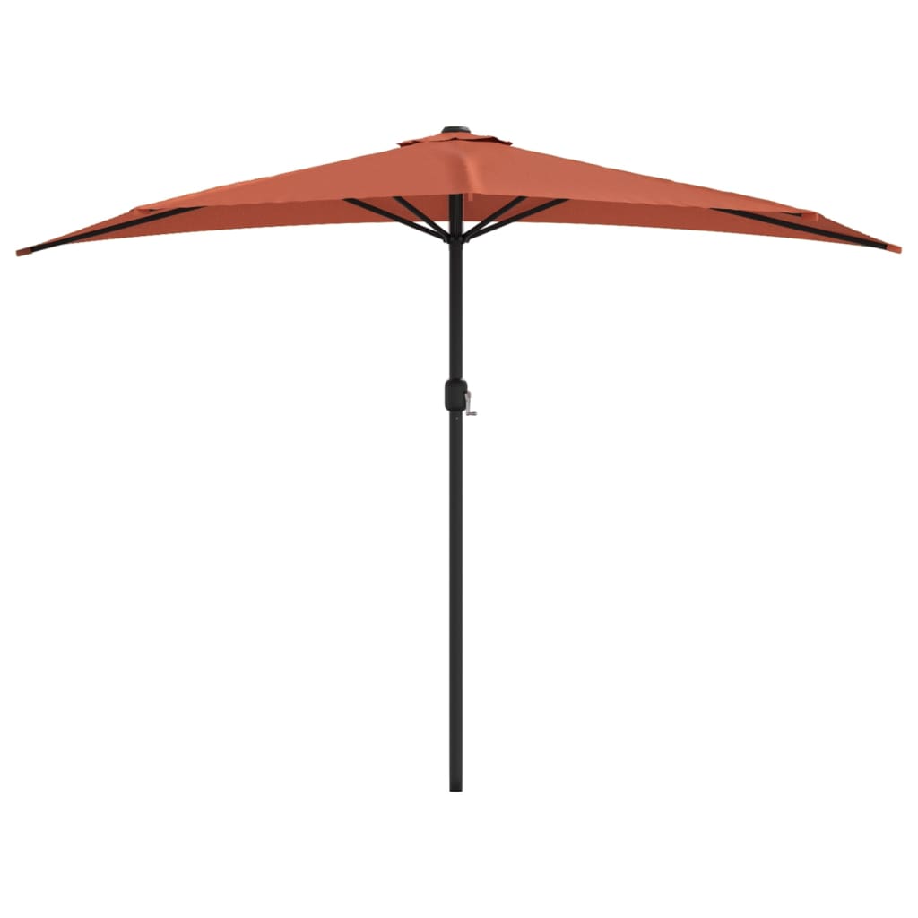 Balkonparasol half met aluminium paal 300x155x223 cm terracotta