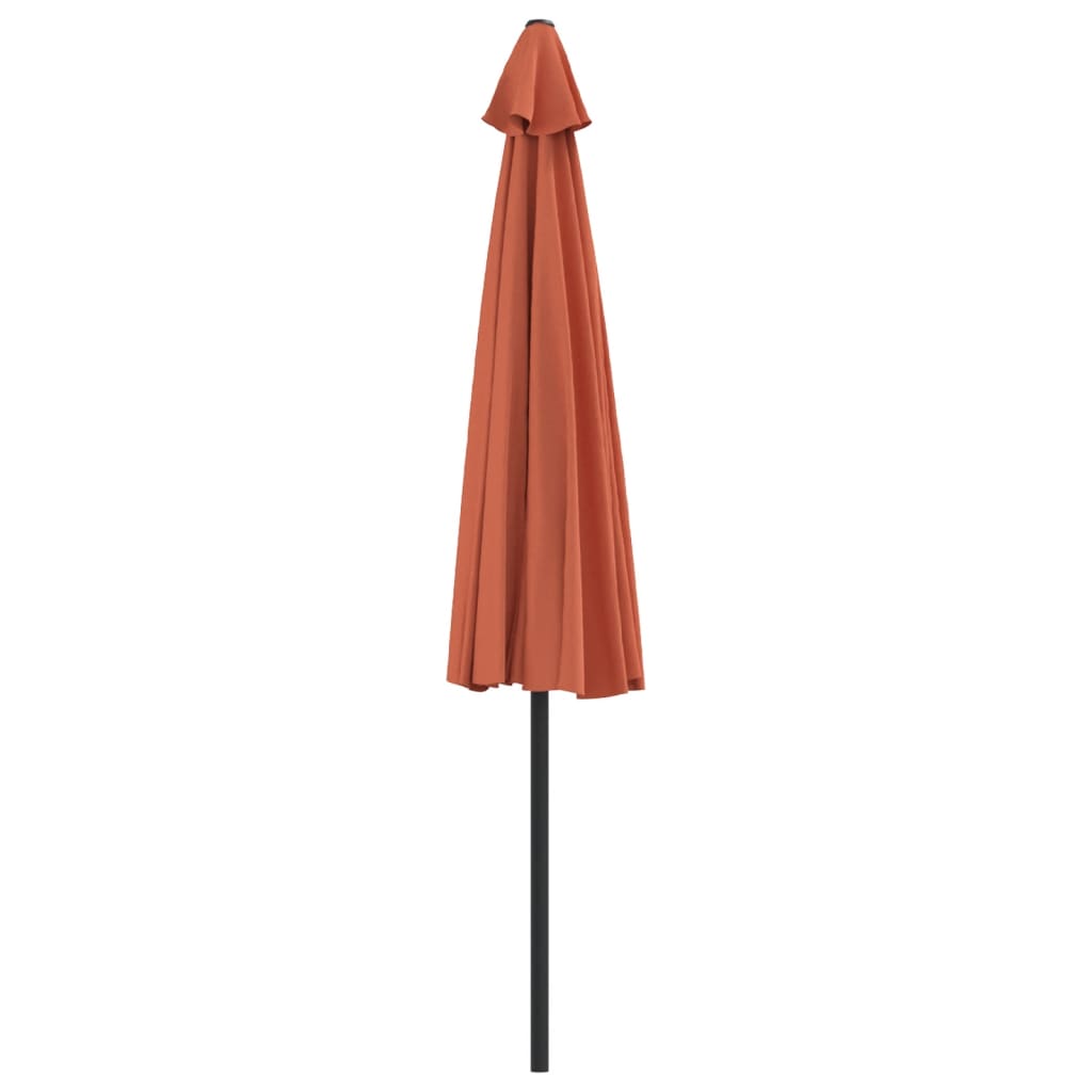 Balkonparasol half met aluminium paal 300x155x223 cm terracotta