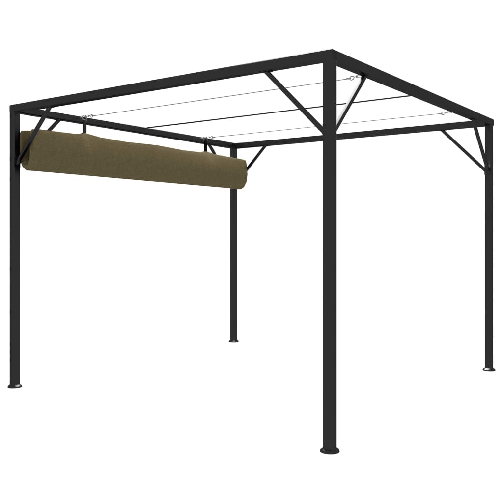 Tuinprieel Met Uittrekbaar Dak 180 G/M² 3X3 M Taupe