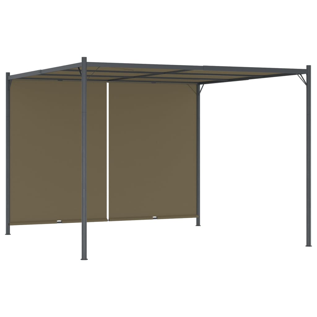 Pergola met uittrekbaar dak 180 g/m² 3x3 m taupe