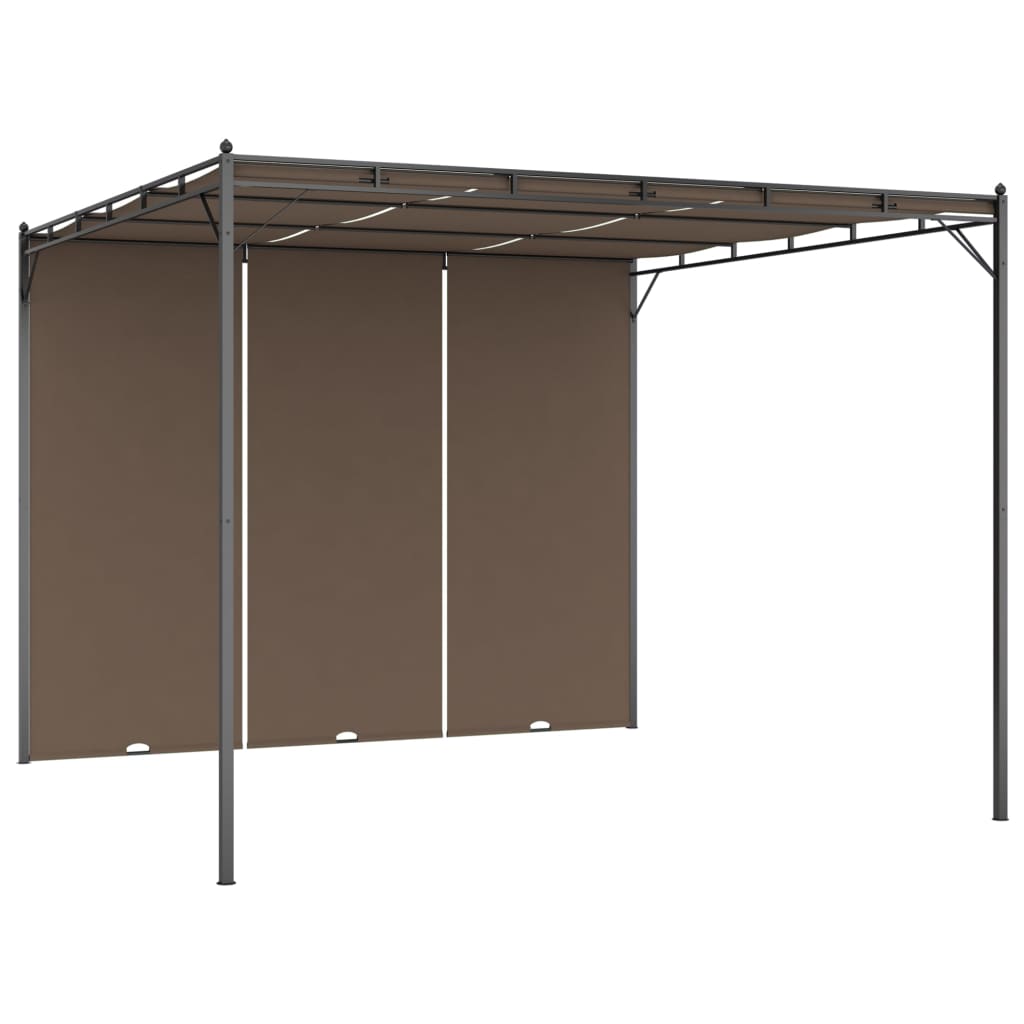 Tuinprieel Met Zijgordijn 3X3X2,25 M Taupe 3 x 3 x 2.25 m