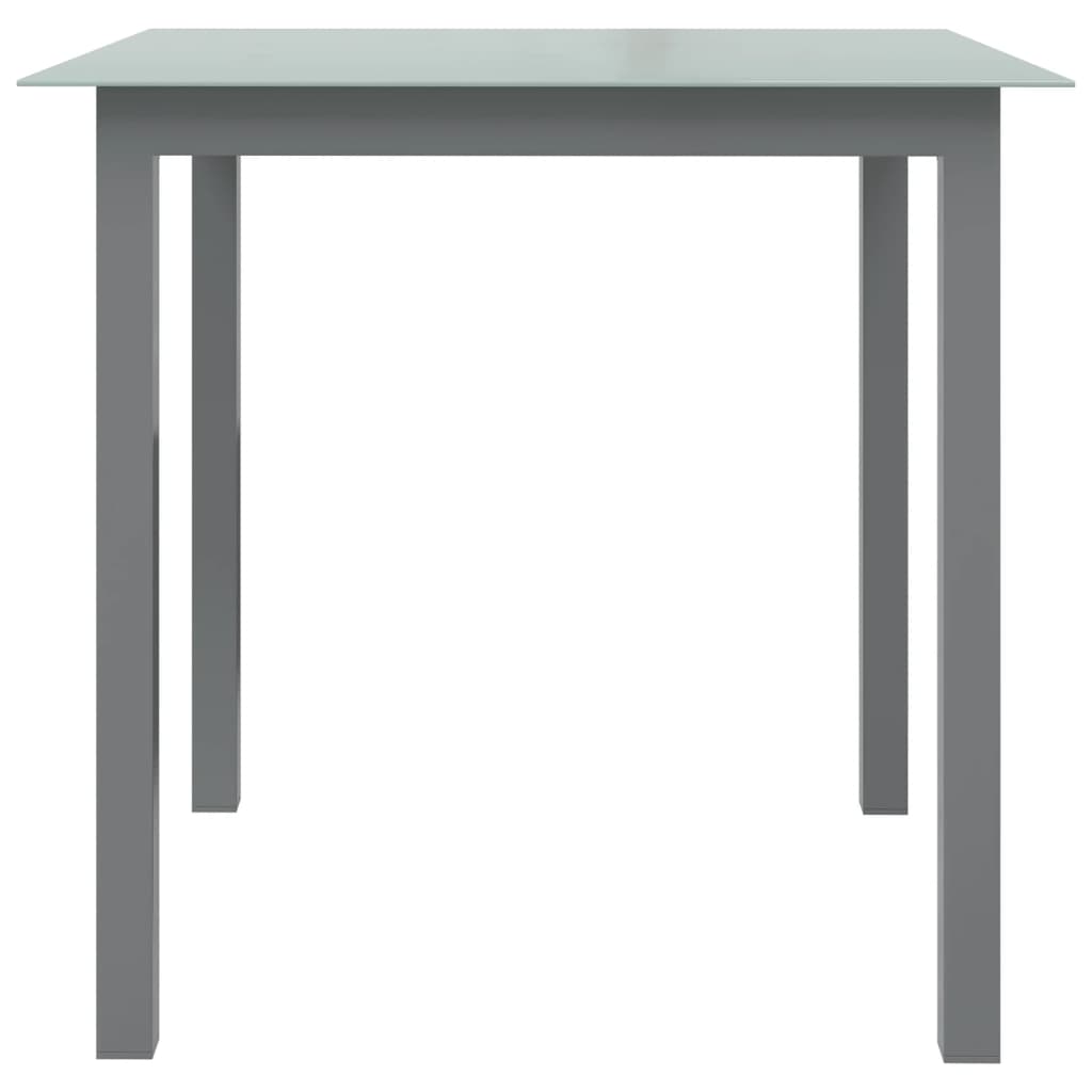 Tuintafel Aluminium En Glas 80 x 80 x 74 cm Lichtgrijs