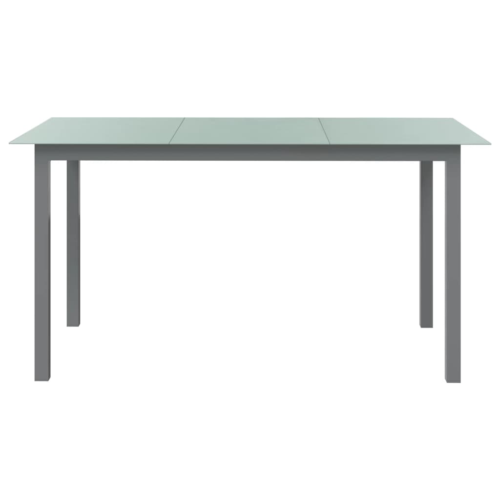 Tuintafel Aluminium En Glas 150 x 90 x 74 cm Lichtgrijs