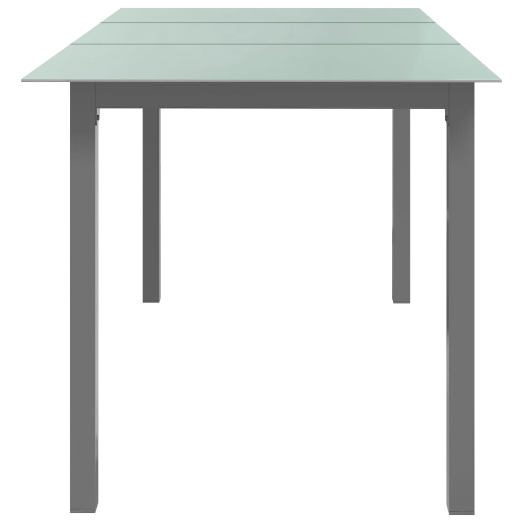 Tuintafel Aluminium En Glas 150 x 90 x 74 cm Lichtgrijs