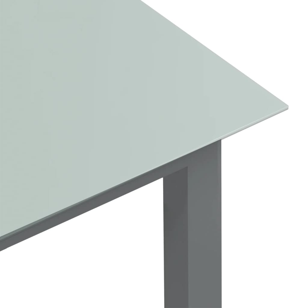 Tuintafel Aluminium En Glas 150 x 90 x 74 cm Lichtgrijs