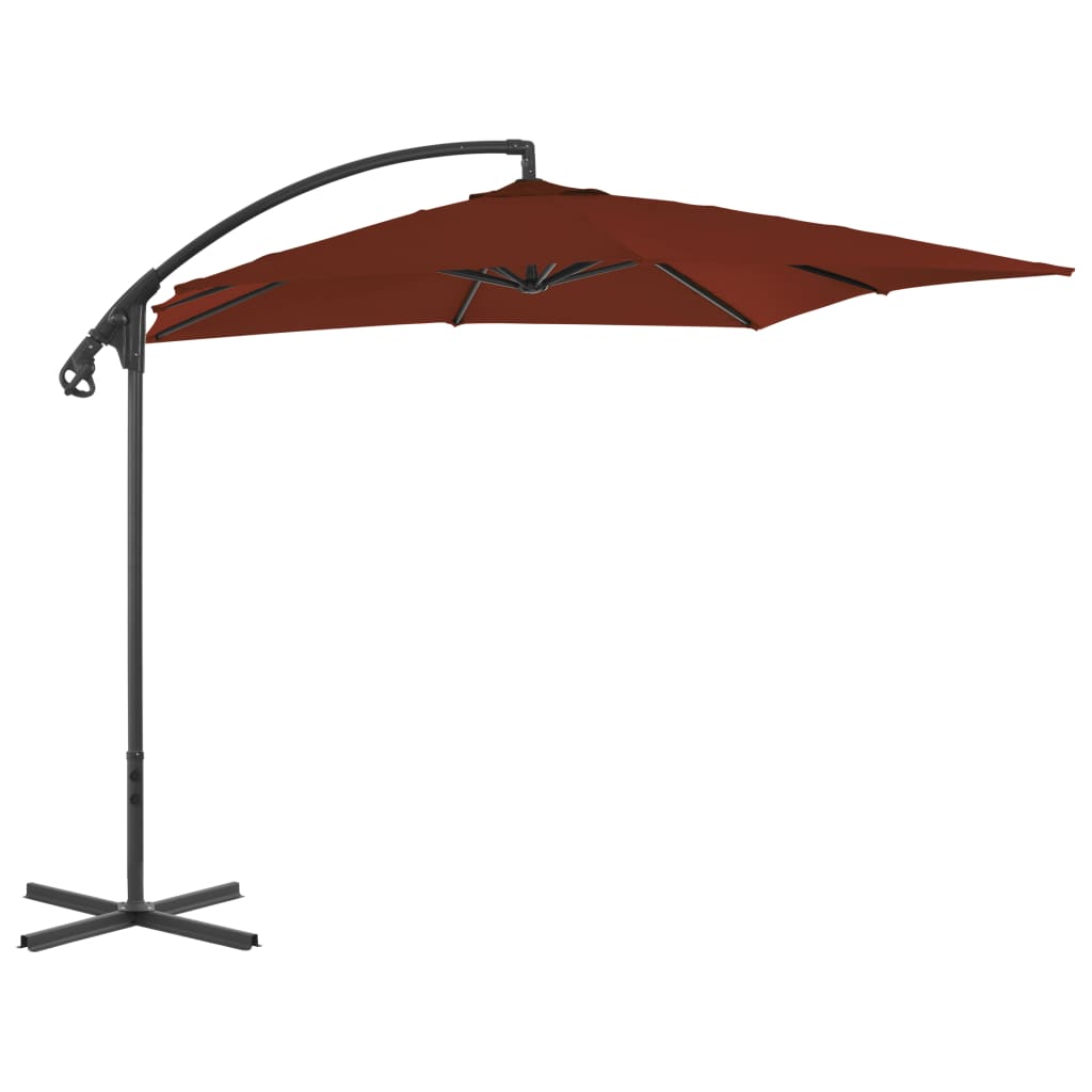 Zweefparasol Met Stalen Paal 250X250 Cm Terracottakleurig