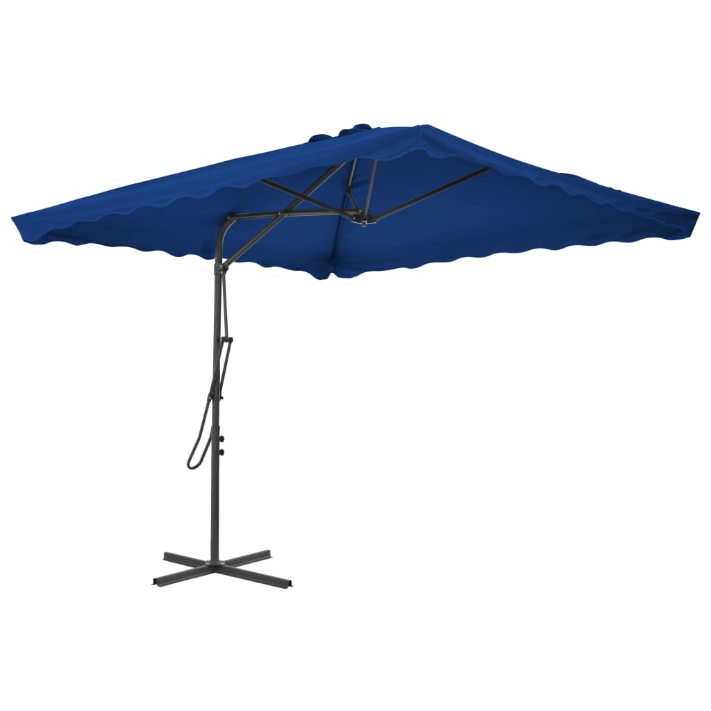 Parasol Met Stalen Paal 250X250X230 Cm Blauw