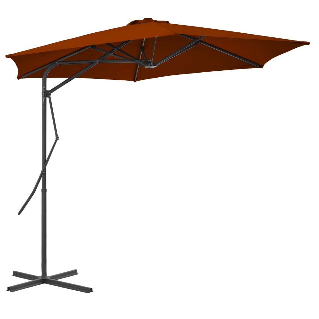 Parasol Met Stalen Paal 300X230 Cm Terracottakleurig