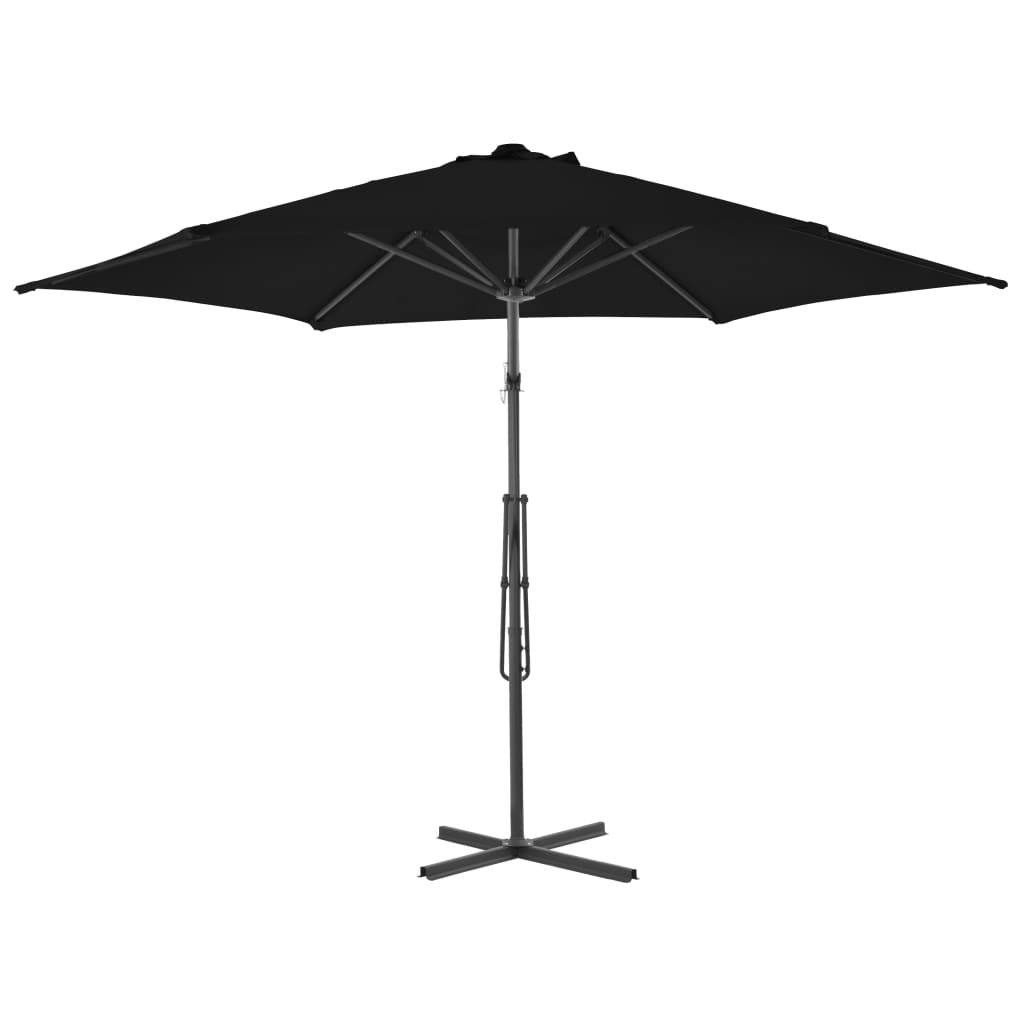 Parasol Met Stalen Paal 300X230 Cm Zwart