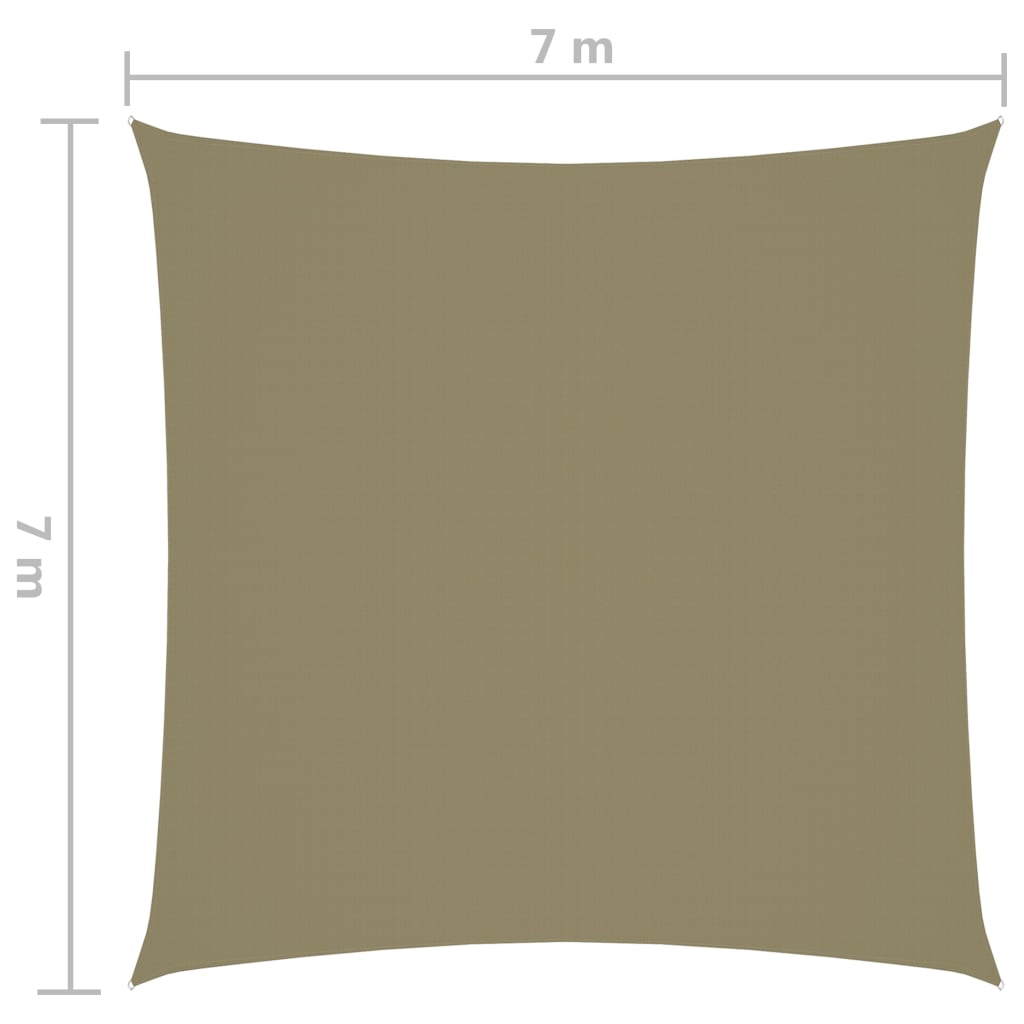 Zonnescherm Vierkant Oxford Stof 7 x 7 m Beige