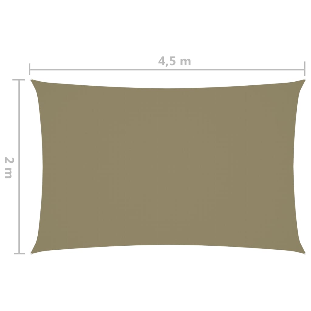 Zonnescherm Rechthoekig 2X4,5 M Oxford Stof Beige 2 x 4.5 m