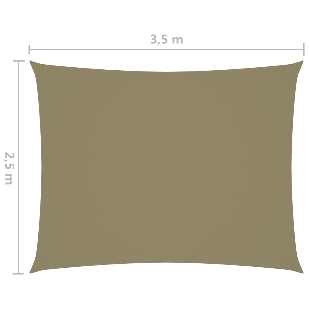 Zonnescherm Rechthoekig 2,5X3,5 M Oxford Stof Beige 2.5 x 3.5 m