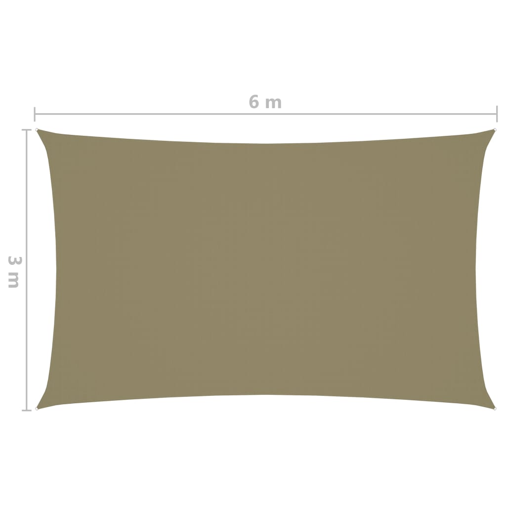 Zonnescherm Rechthoekig Oxford Stof Beige 3 x 6 m