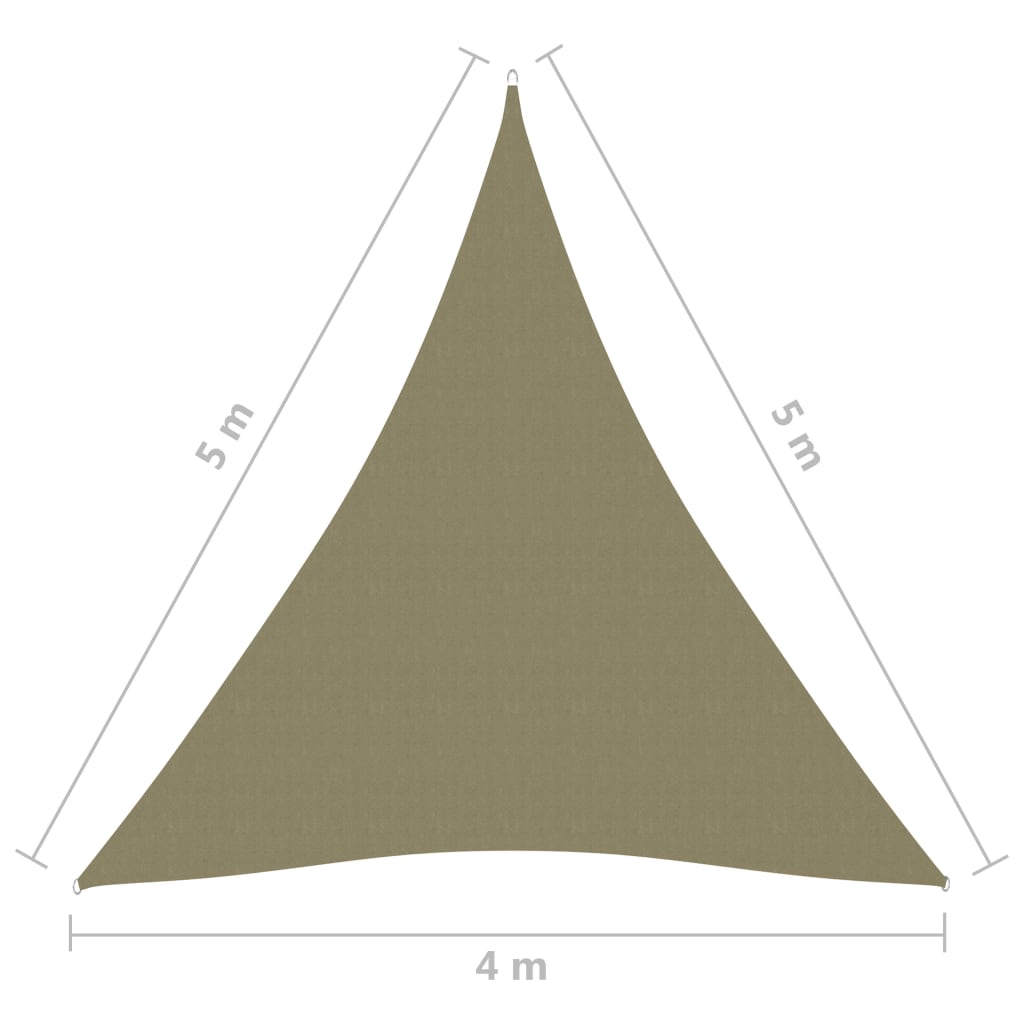 Zonnescherm Driehoekig Oxford Stof 4 x 5 x 5 m Beige