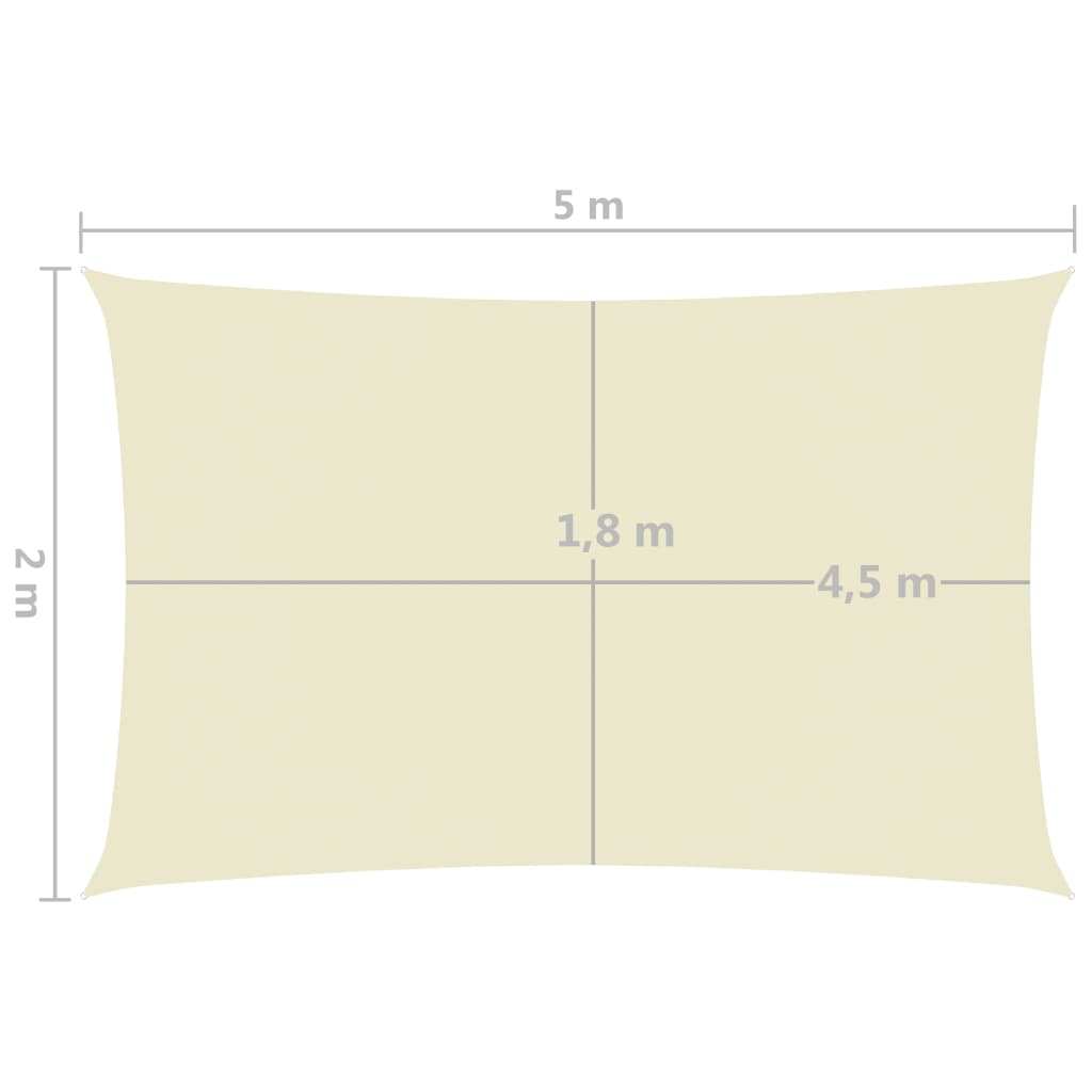 Zonnescherm Rechthoekig Oxford Stof Kleurig Crème 2 x 5 m