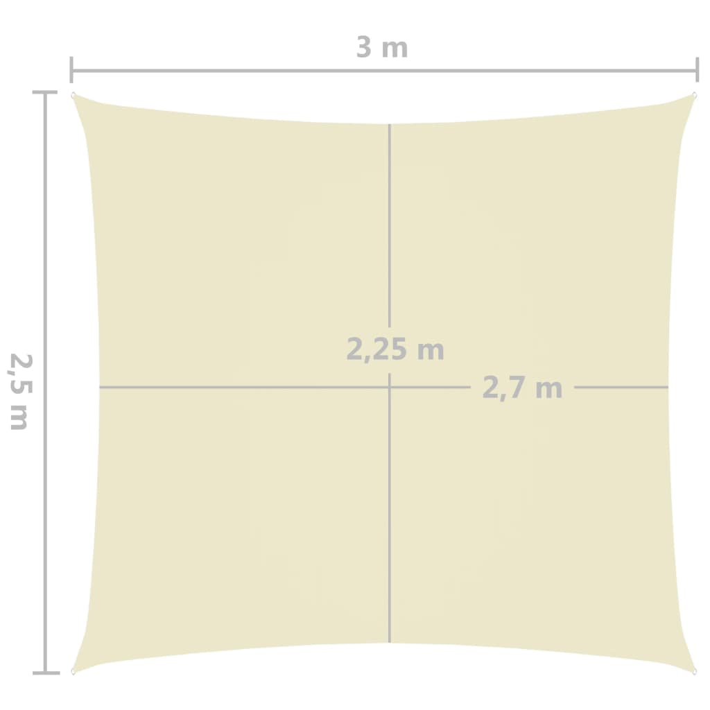 Zonnescherm Rechthoekig 2,5X3 M Oxford Stof Kleurig Crème 2.5 x 3 m