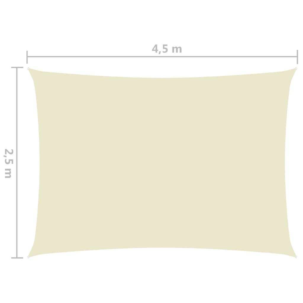 Zonnescherm Rechthoekig 2,5X4,5 M Oxford Stof Kleurig Crème 2.5 x 4.5 m