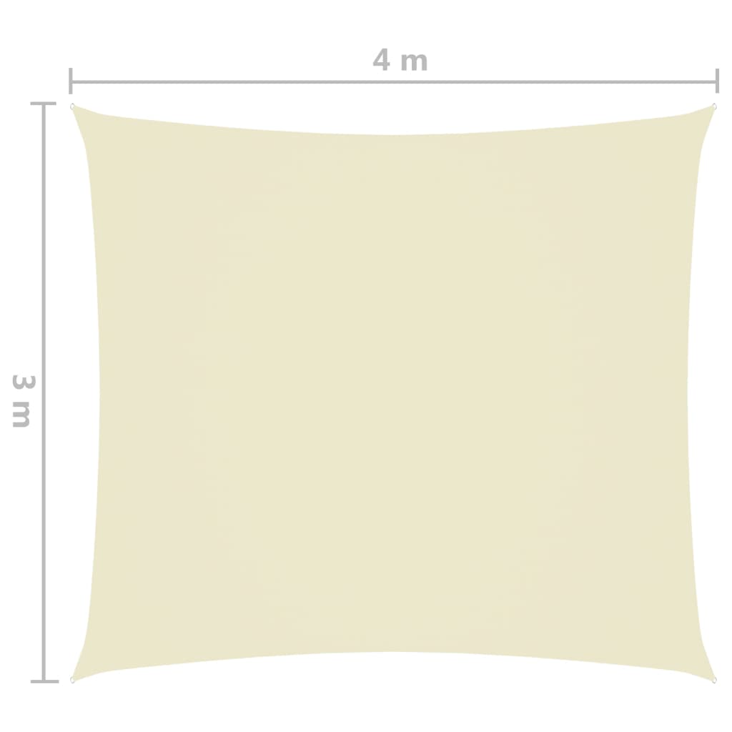 Zonnescherm Rechthoekig Oxford Stof Kleurig Crème 3 x 4 m