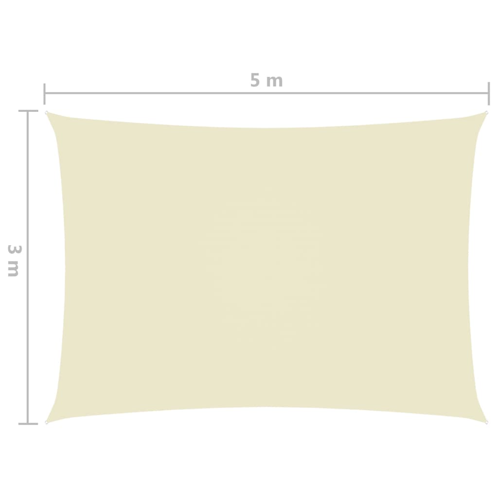 Zonnescherm Rechthoekig Oxford Stof Kleurig Crème 3 x 5 m