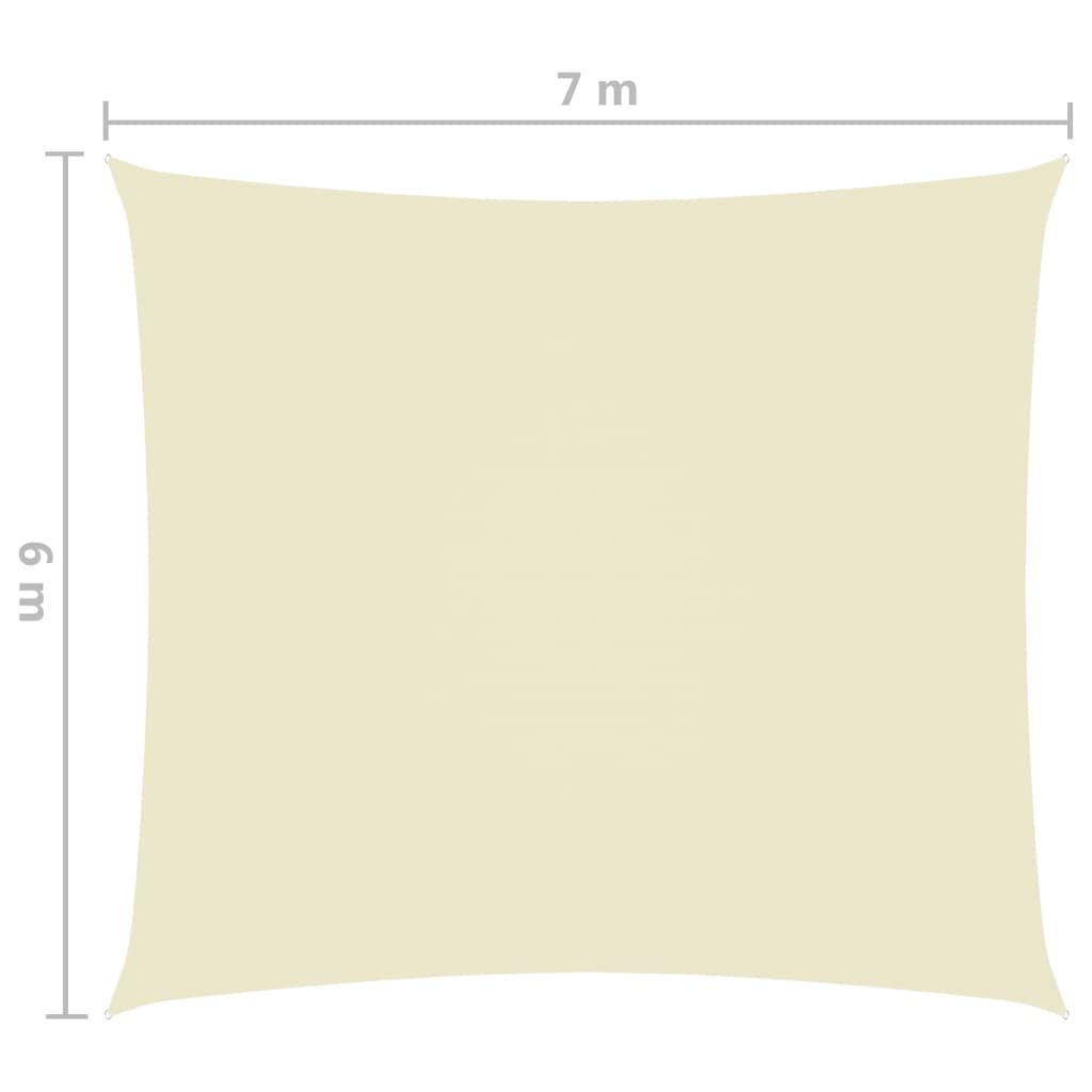 Zonnescherm Rechthoekig Oxford Stof Kleurig Crème 6 x 7 m