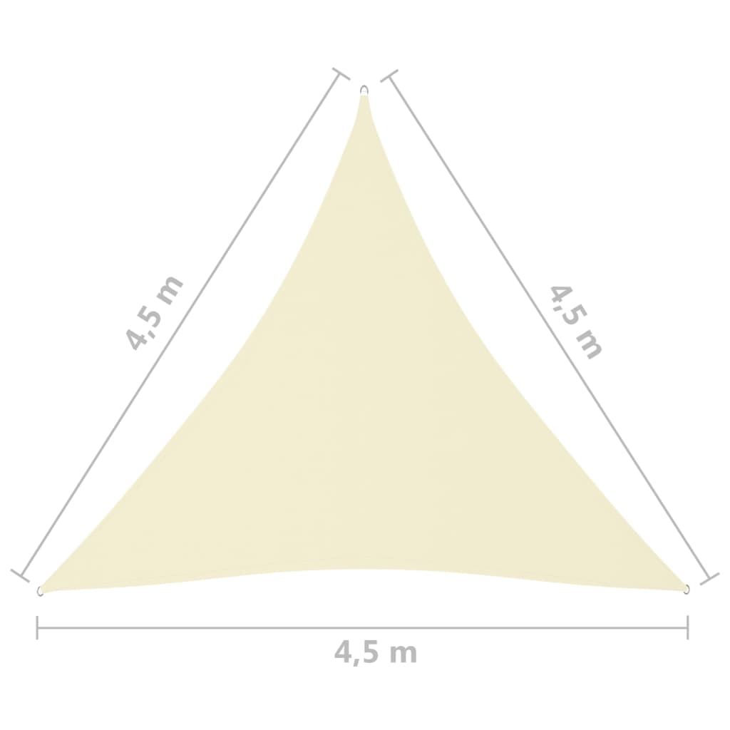 Zonnescherm Driehoekig 4,5X4,5X4,5 M Oxford Stof Kleurig 4.5 x 4.5 x 4.5 m Crème