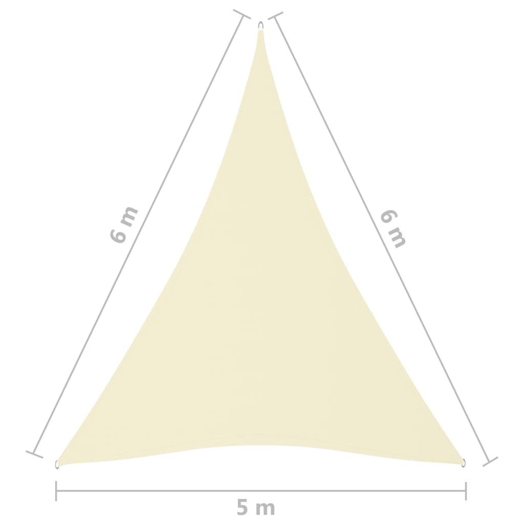 Zonnescherm Driehoekig Oxford Stof Kleurig 5 x 6 x 6 m Crème