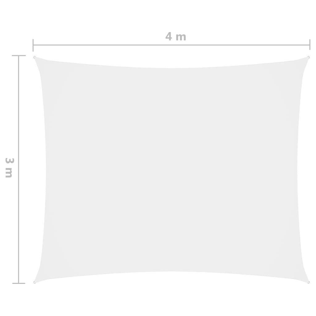 Zonnescherm Rechthoekig Oxford Stof Wit 3 x 4 m