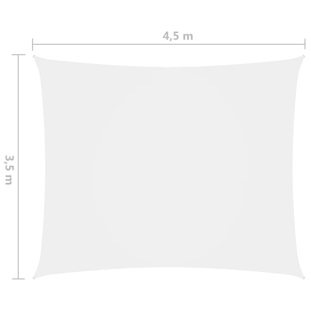 Zonnescherm Rechthoekig 3,5X4,5 M Oxford Stof Wit 3.5 x 4.5 m