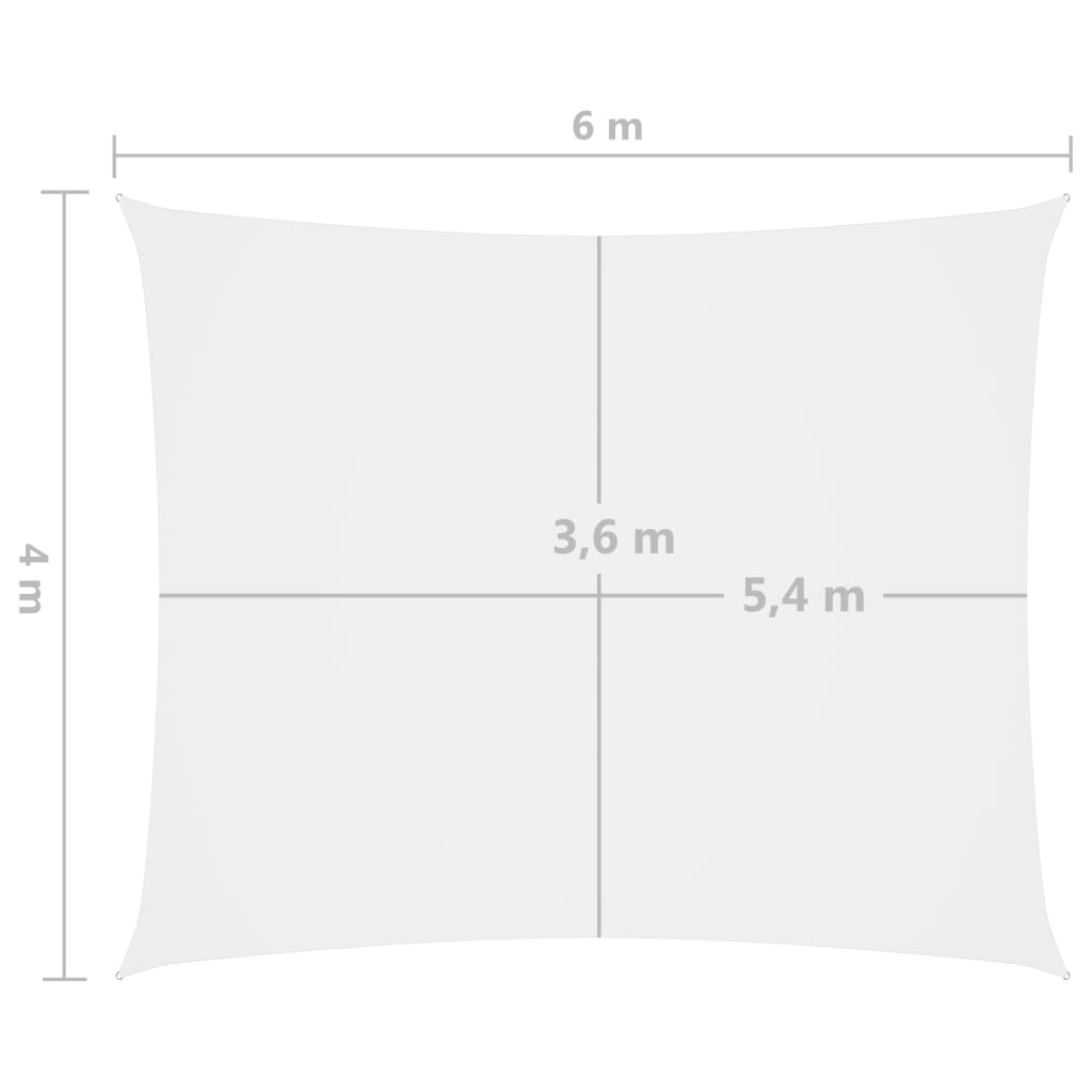 Zonnescherm Rechthoekig Oxford Stof Wit 4 x 6 m