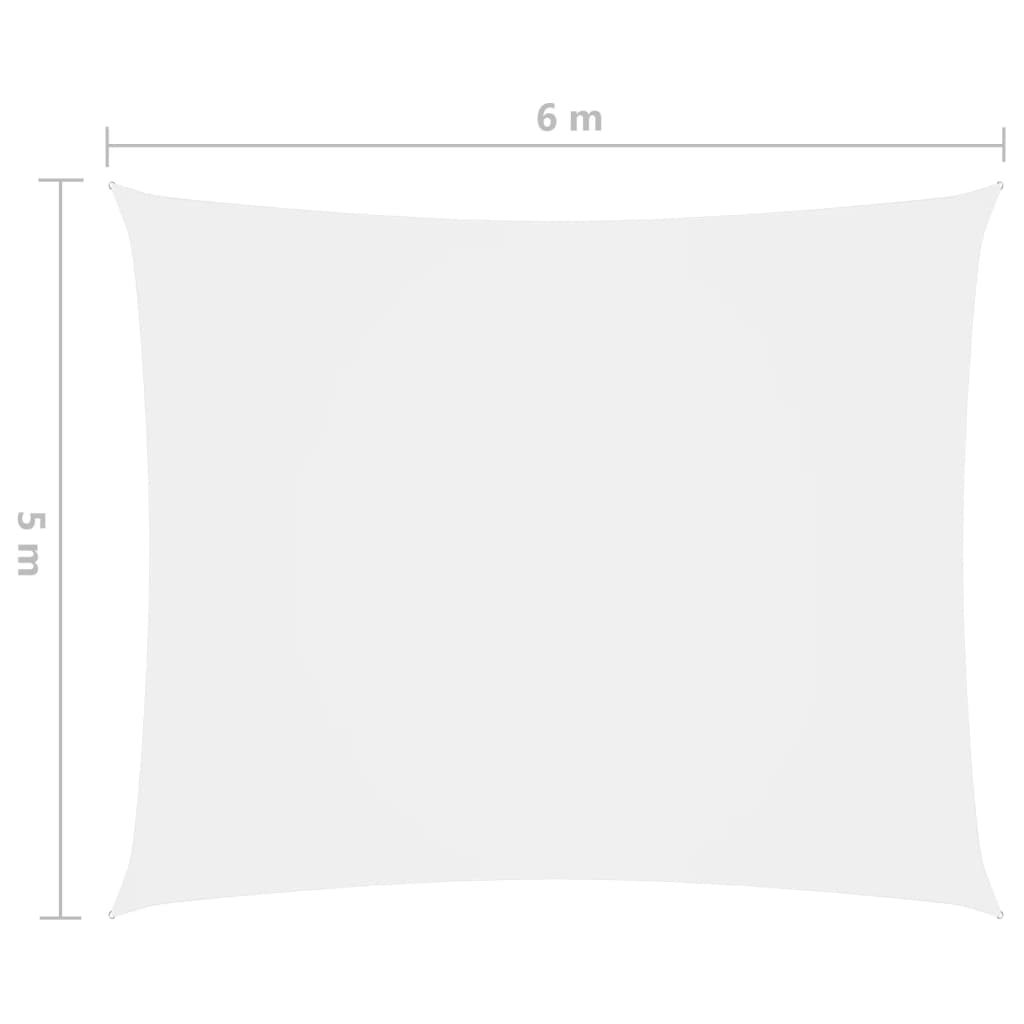 Zonnescherm Rechthoekig Oxford Stof Wit 5 x 6 m