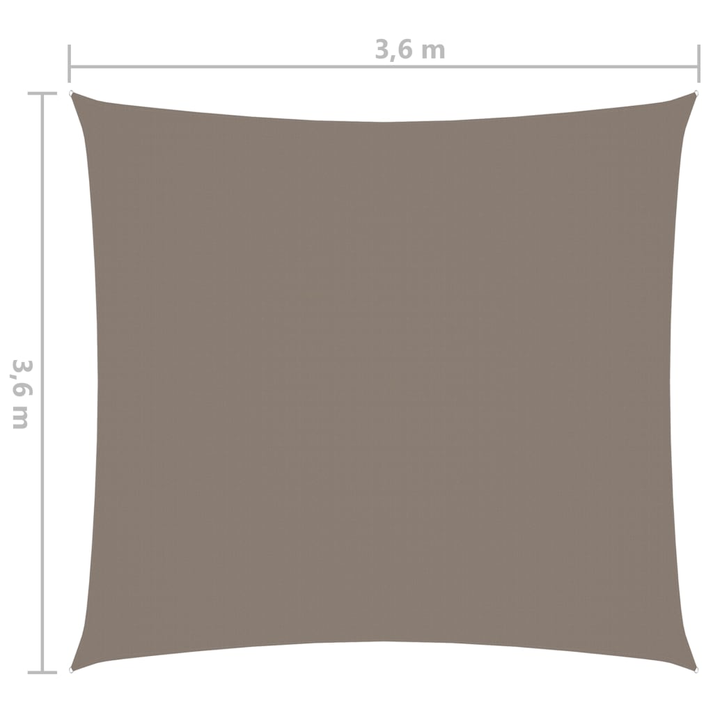 Zonnescherm Vierkant 3,6X3,6 M Oxford Stof 3.6 x 3.6 m Taupe