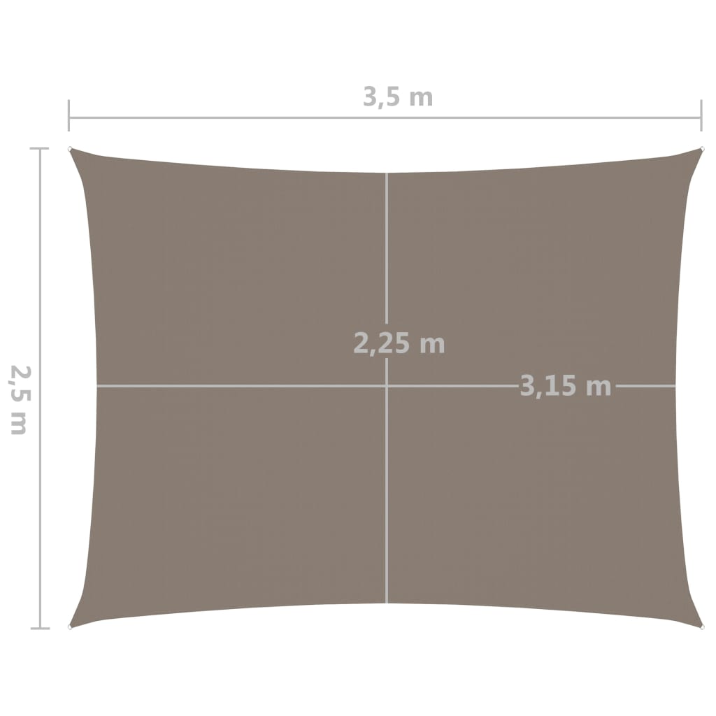 Zonnescherm Rechthoekig 2,5X3,5 M Oxford Stof Taupe 2.5 x 3.5 m