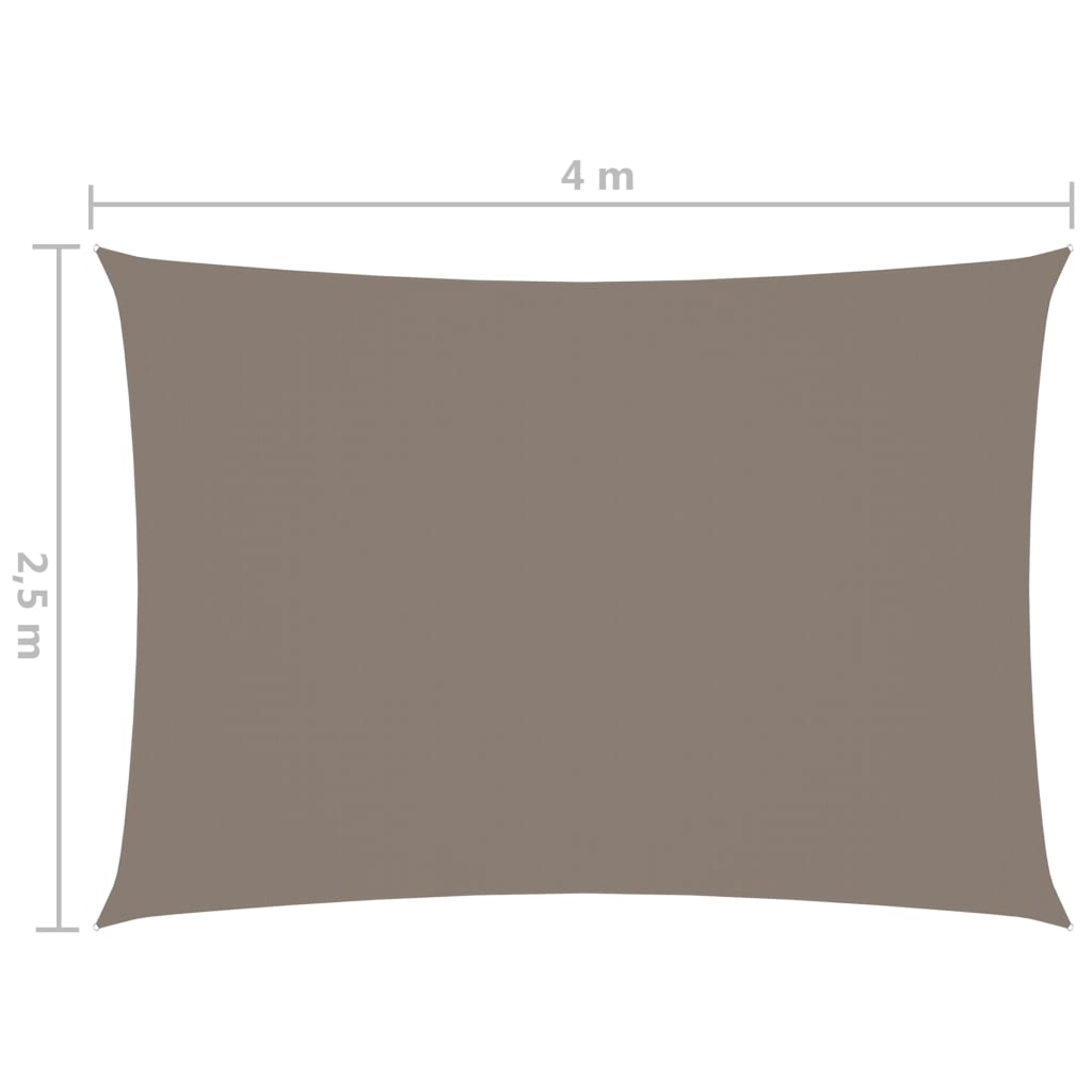 Zonnescherm Rechthoekig 2,5X4 M Oxford Stof Taupe 2.5 x 4 m