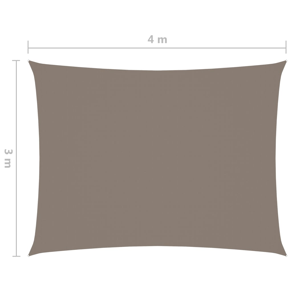 Zonnescherm Rechthoekig Oxford Stof Taupe 3 x 4 m