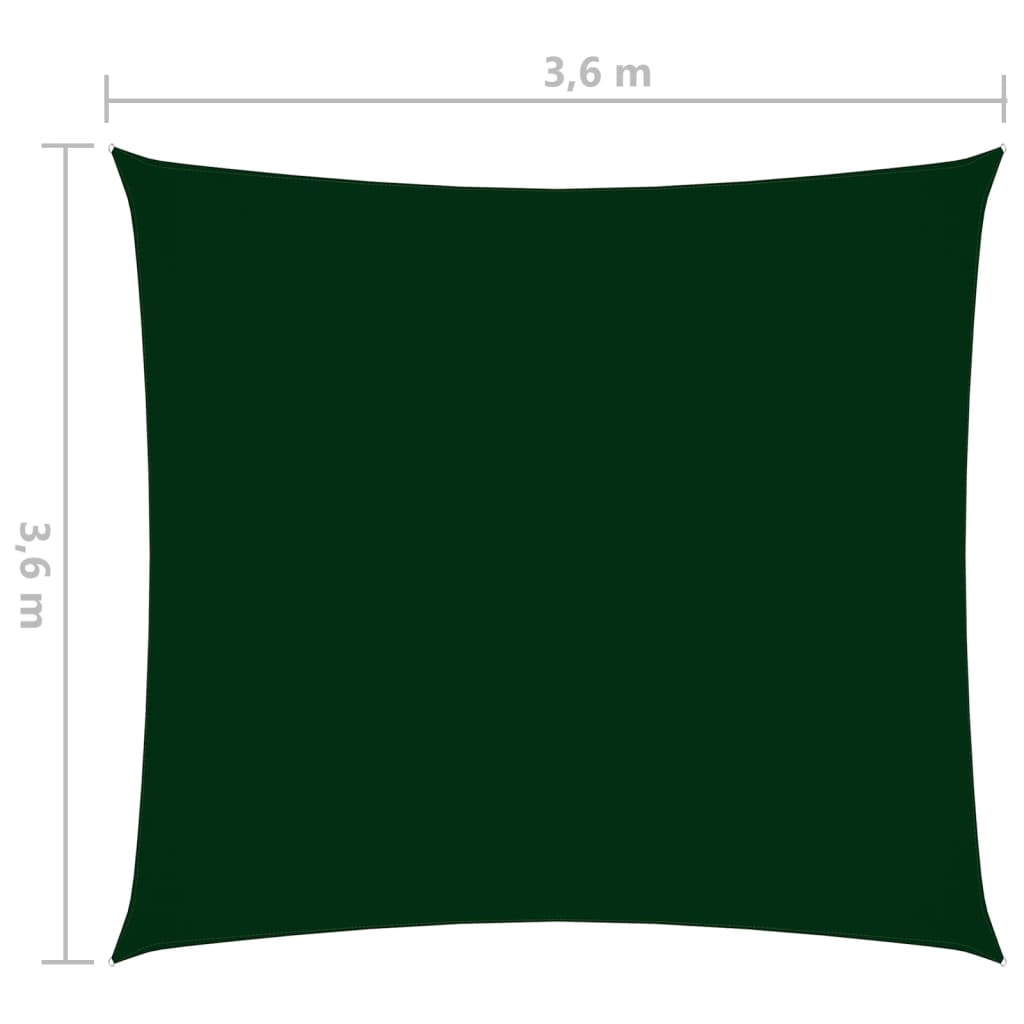 Zonnescherm Vierkant 3,6X3,6 M Oxford Stof 3.6 x 3.6 m Donkergroen