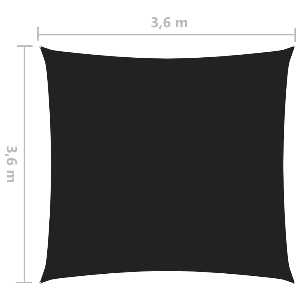 Zonnescherm Vierkant 3,6X3,6 M Oxford Stof 3.6 x 3.6 m Zwart